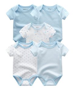 Set of 5 baby bodysuits - Blue sleeve bodies