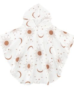 Cotton bath cape - moon and sun design